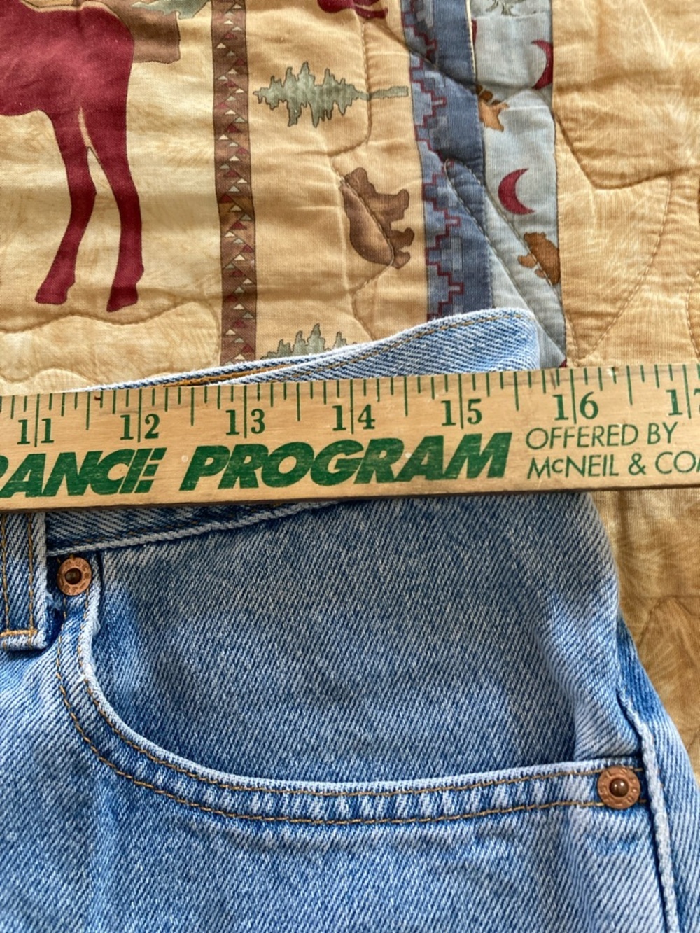 Levi’s cut offs 34w vintage 505 denim made in the USA 100% cotton daisy duke Y2K - Picture 6 of 9